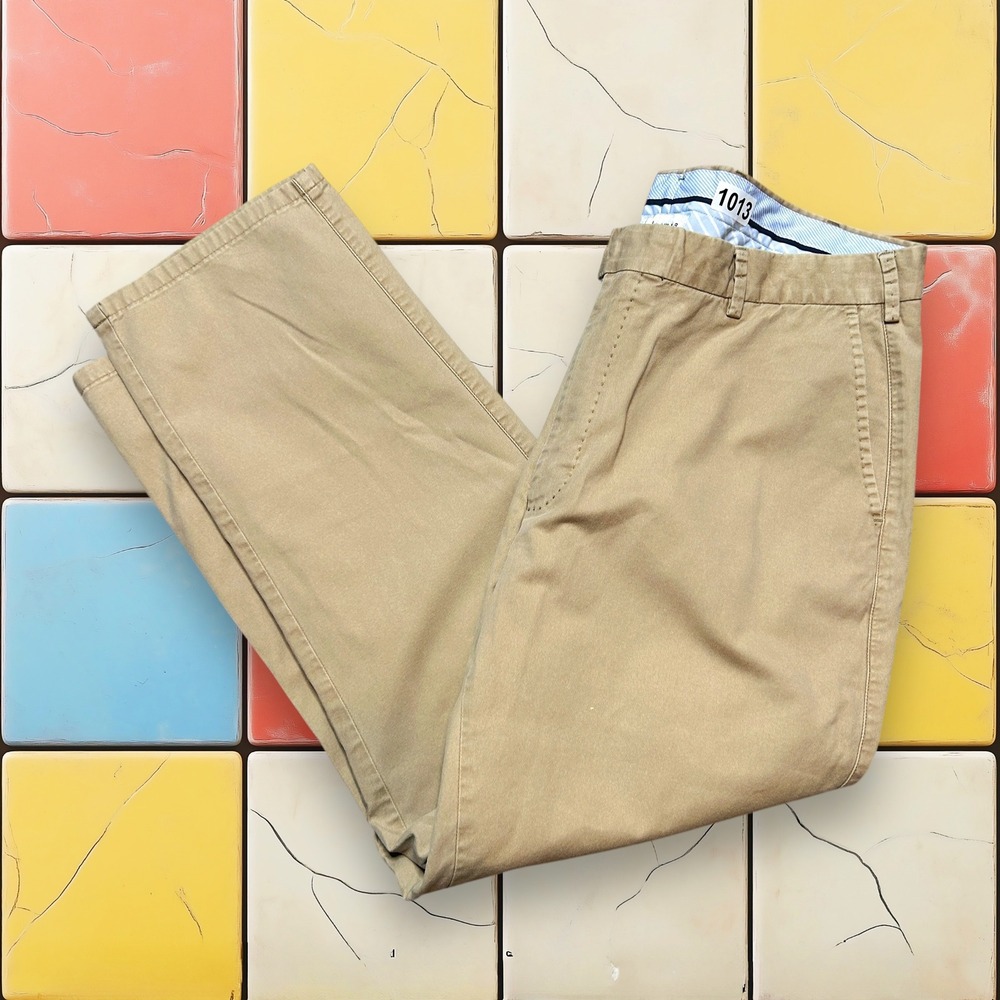 Peter Millar Golf Performance Pants Y2K Men 36 X 27 Beige Khaki Cotton Trousers - Picture 2 of 13